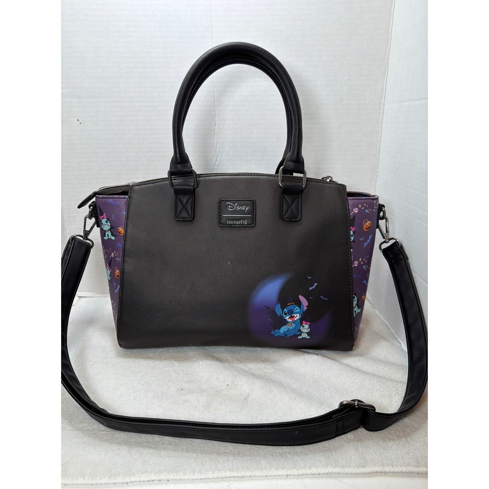 Loungefly Disney Satchel Black Stitch Halloween Witch Crossbody Bag